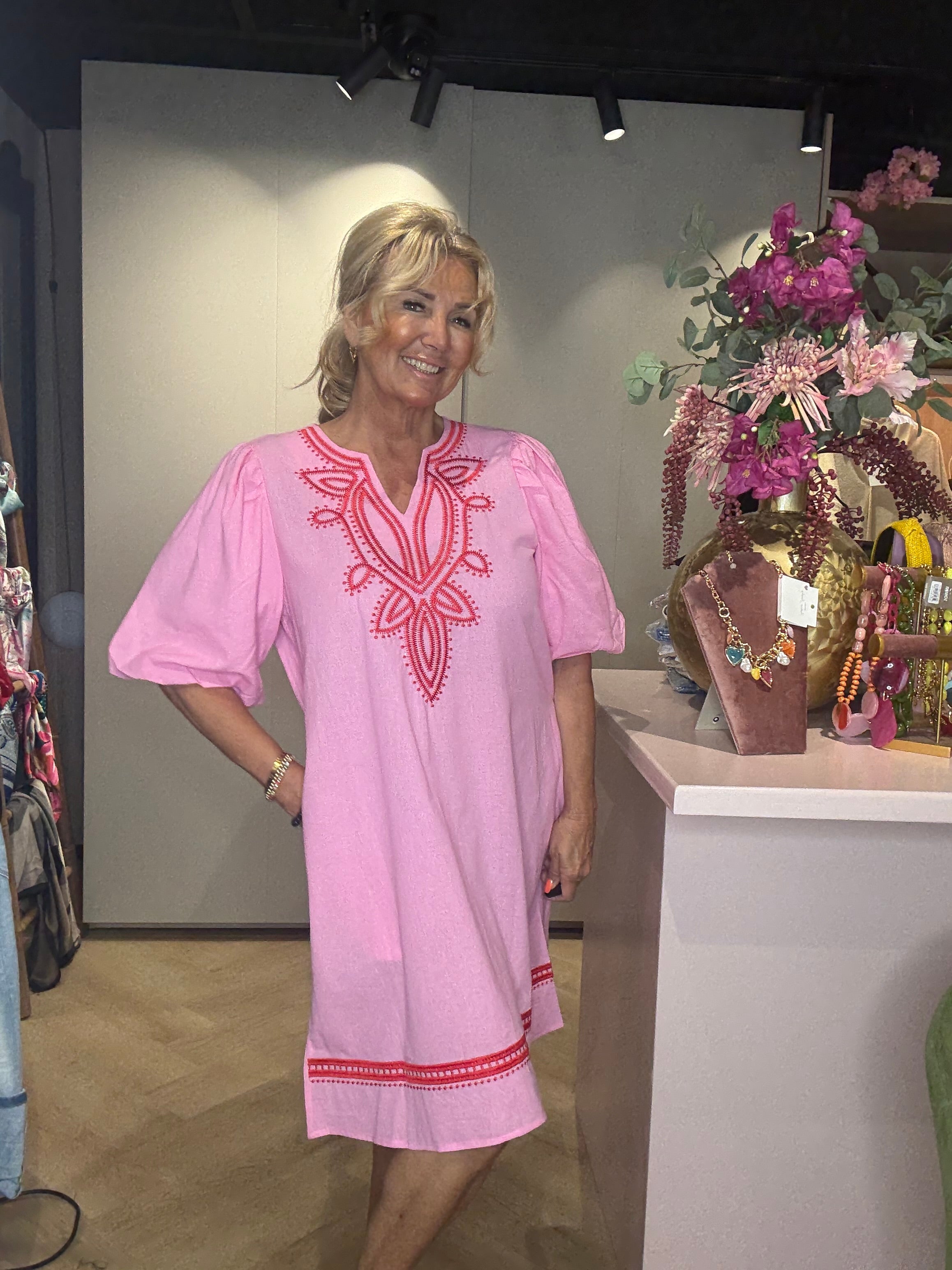 🌸 Jurk “Côte d’Amour” – Roze 🌸